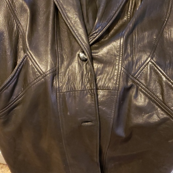 Vintage long women's leather coat - Picture 5 of 6